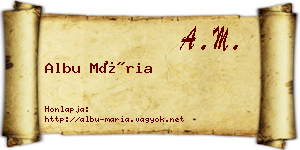 Albu Mária névjegykártya