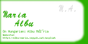 maria albu business card